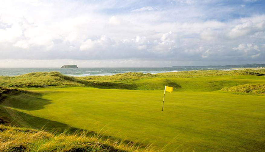 View of a tee on the Ballyliffin Golf Club in Donegal
